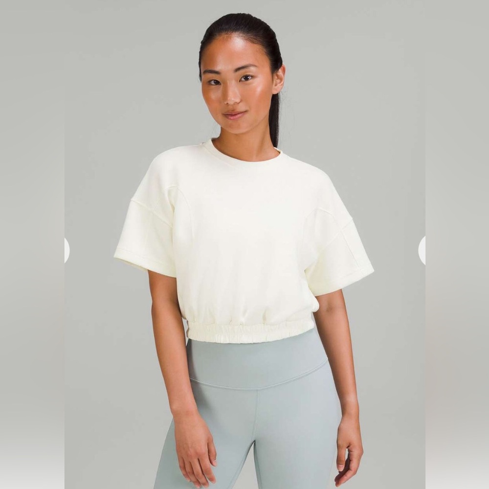 🌼LULULEM🍋N Softstreme Gathered T-Shirt Women's Sz. 4 Lemon Sorbet
